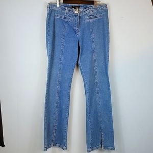 Escada Front Seam Split Hem Flared Jeans Size 14 US (Escada Size 44)